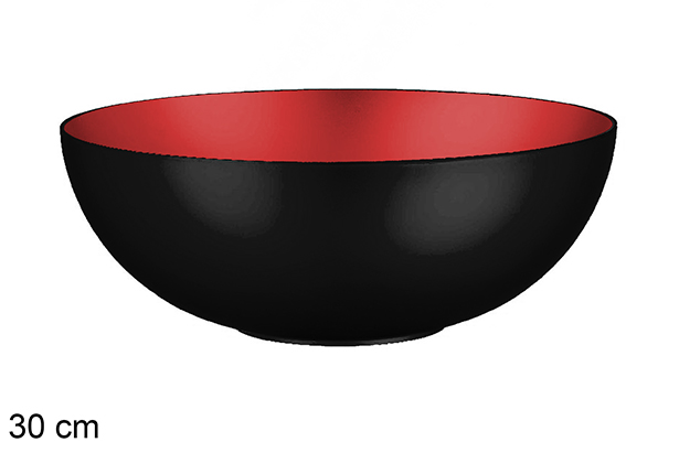 Tigela de Natal em plástico reciclado interior preto/vermelho 30 cm
