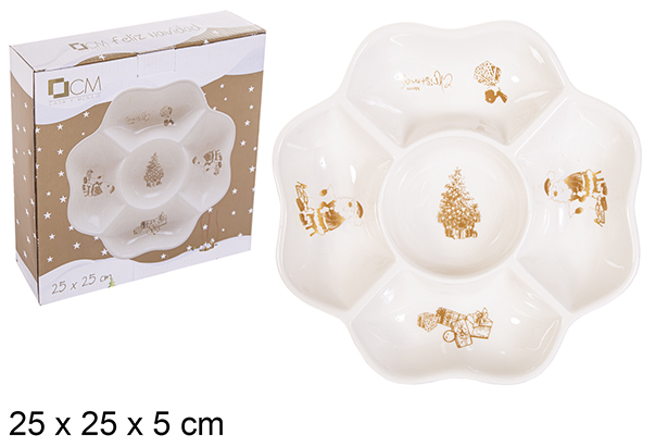 Entremesera cerámica Navidad oro New 25 cm