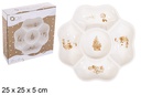 Hors d'oeuvre en céramique Noël doré New 25 cm