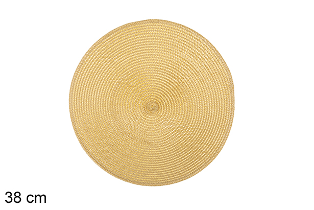 [113331] Dessous de plat en plastique doré mat 38 cm