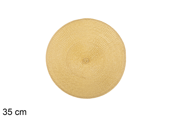 [113337] Dessous de plat en plastique doré mat 35 cm