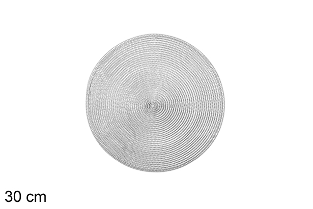 [113339] Salvamantel plástico plata mate 30 cm