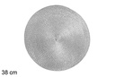 Salvamantel plástico plata brillo 38 cm