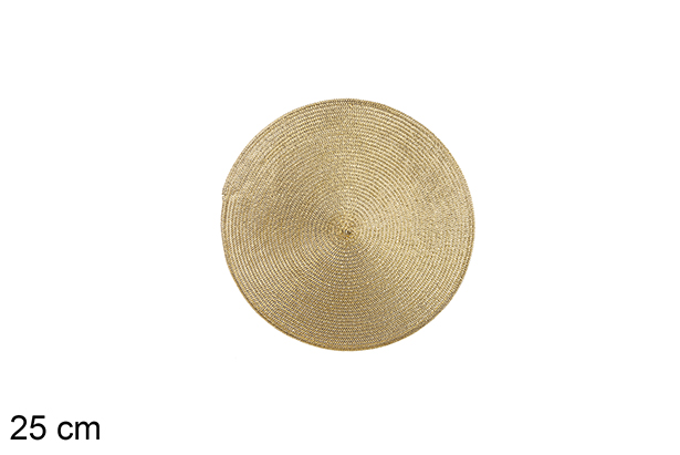 Salvamantel plástico oro brillo 25 cm