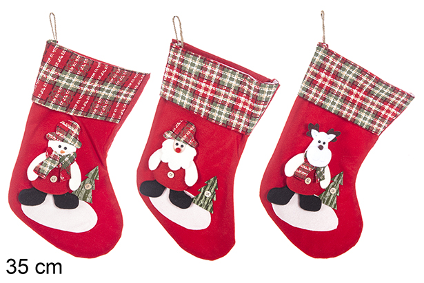 [113387] Meia de Natal decorada sortida 35 cm