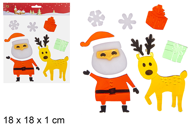 Adhesivo de gel Papa Noel para decorar 18 cm 