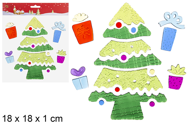 Adhesivo de gel árbol Navidad para decorar 18 cm