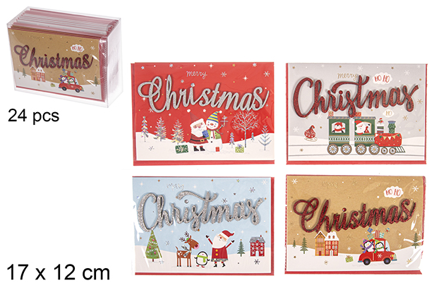 Postal de Natal sortido 17x12 cm