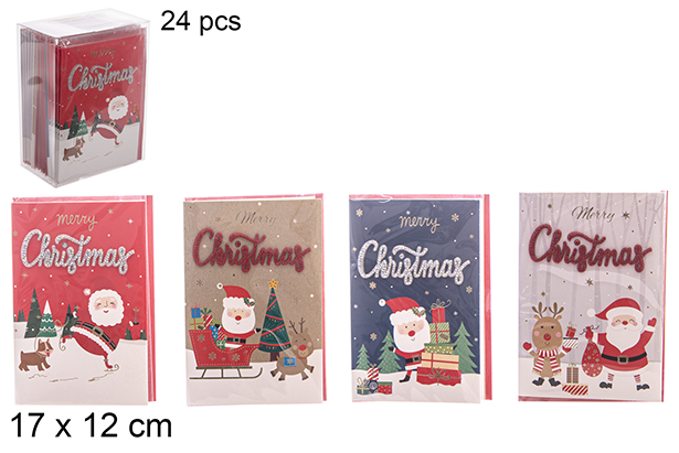 Carte postale de Noël assortie 17x12 cm 