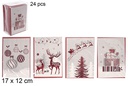 Carte postale Noël blanche 3D assortie 17x12cm 