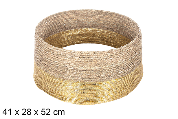 [113928] Seagrass Christmas tree base-golden paper rope 41x28 cm