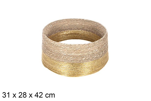 [113930] Base árbol seagrass cuerda papel color oro 31x28 cm