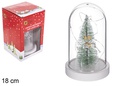 Dôme décoré de pin et de cerf avec 15 LED 18 cm