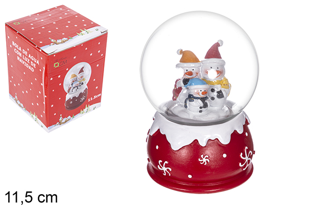 Bola de agua con luz de Navidad 11,5 cm