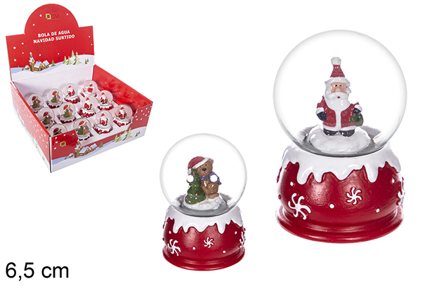 Bola de agua Navidad surtido 6,5 cm