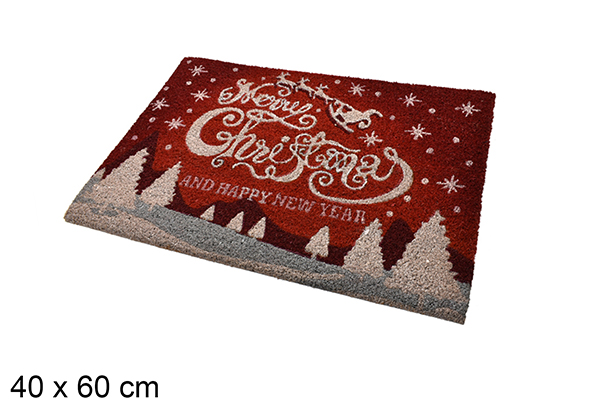 Felpudo decorado Navidad con trineo 40x60 cm