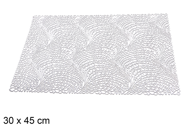 Sottopentola rettangolare in PVC argento 30x45 cm