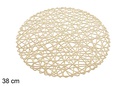 Dessous de plat rond en PVC tressé doré 38 cm