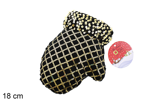 Colgante guante decorado oro/negro 18 cm