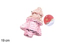 Colgante árbol decorado lentejuelas rosa 19 cm