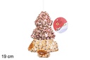 Ciondolo albero decorato con paillettes rosa/rosa chiaro 19 cm