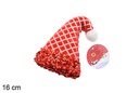 Colgante gorro decorado lentejuelas rojo 16 cm