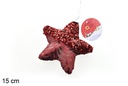 Pingente estrela decorado com lantejoulas granada 15 cm