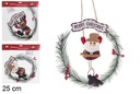 Couronne de porte de Noël avec poupée assortie 25 cm