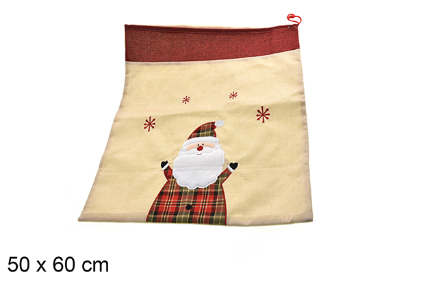 [206942] Saco navidad crema decorado 50x60cm
