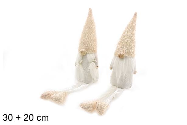 Duende de Natal rosa com pernas 30+20 cm