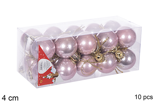 Pack 20 bolas ouro rosa brilhantes 3 cm