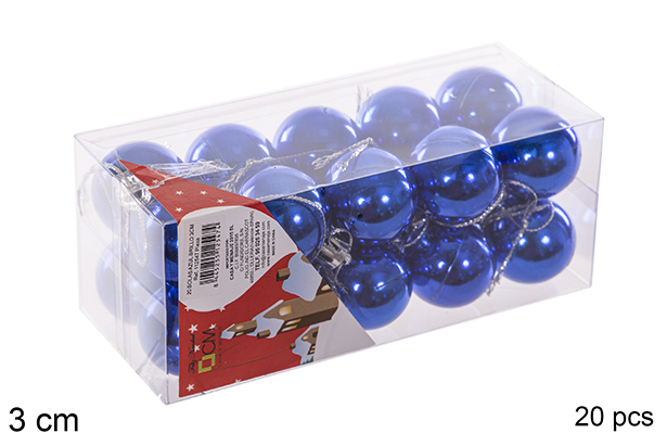 Pack 20 palline blu lucide 3 cm