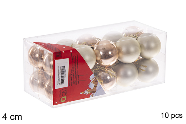 Pack 20 bolas champanhe brilhantes/foscas 4 cm