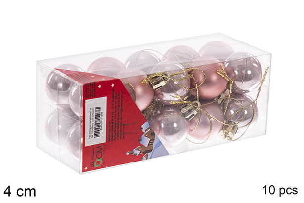 Pack 20 bolas ouro rosa brilhantes/foscas 3 cm