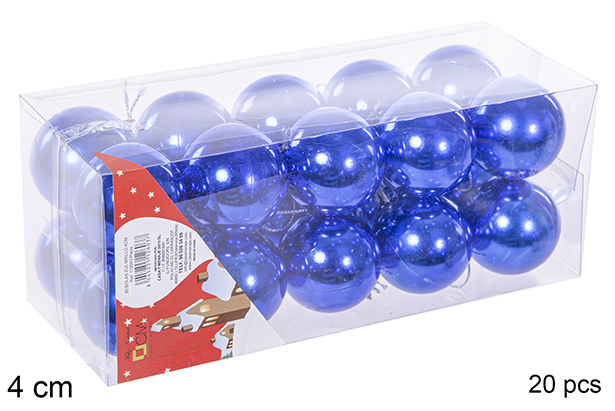 Pack 20 palline blu lucide 4 cm