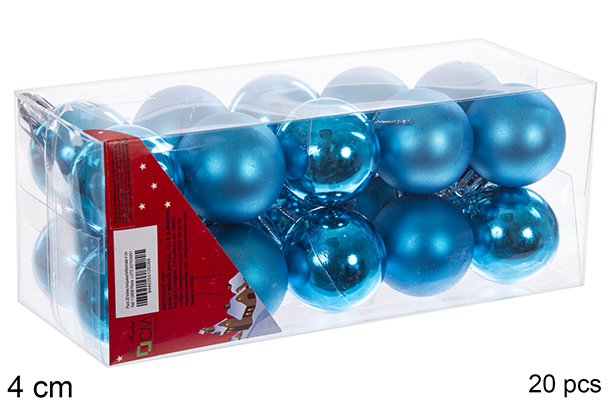 Pack 20 palline turchese lucide/opache 4 cm