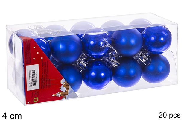 Pack 20 palline blu lucide/opache 4 cm