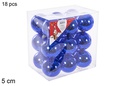 Pack 18 shiny blue bauble 5 cm