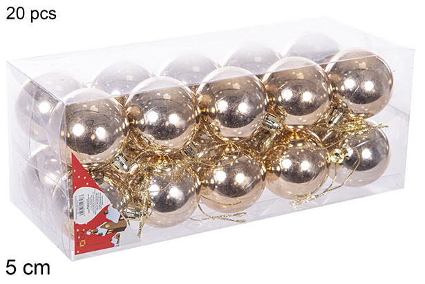 Pack 20 palline champagne lucide 5 cm