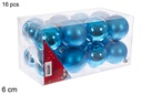 Pack 16 bolas turquesa brillo/mate 6 cm