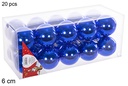 Pack 20 palline blu lucide 6 cm