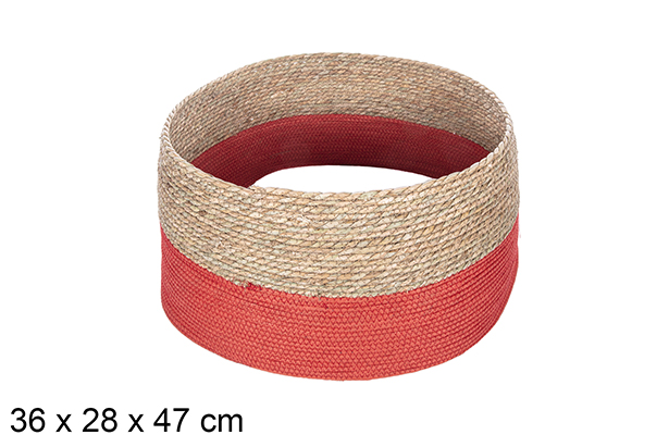 Base de árvore de Natal de ervas marinhas-corda de papel vermelho 36x28 cm
