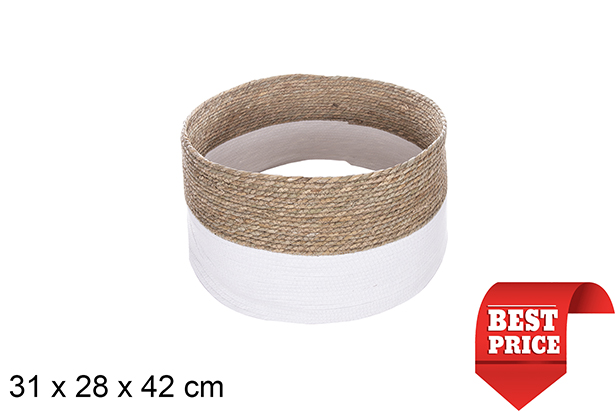 [114162] Seagrass Christmas tree base-white paper rope 31x28 cm