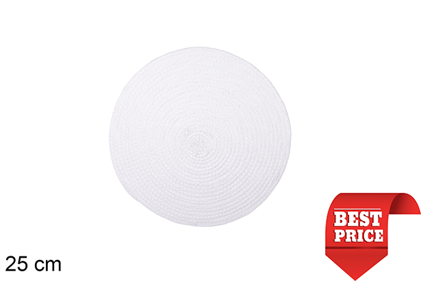 [114166] Dessous de plat en corde de papier blanc 25 cm