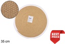 Dessous de plat en corde de papier naturel/blanc 35 cm