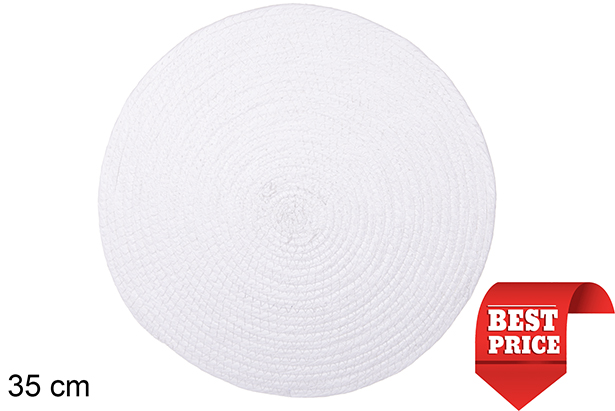 [114173] Dessous de plat en corde de papier blanc 35 cm