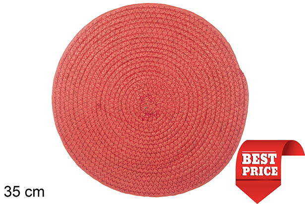 [114174] Salvamantel cuerda de papel rojo 35 cm
