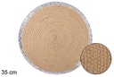 Base de corda em papel natural/prata 35 cm
