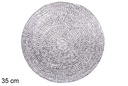 Dessous de plat en corde de papier argenté 35 cm