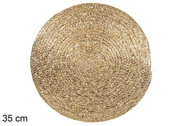 [114186] Dessous de plat en corde de papier doré 35 cm